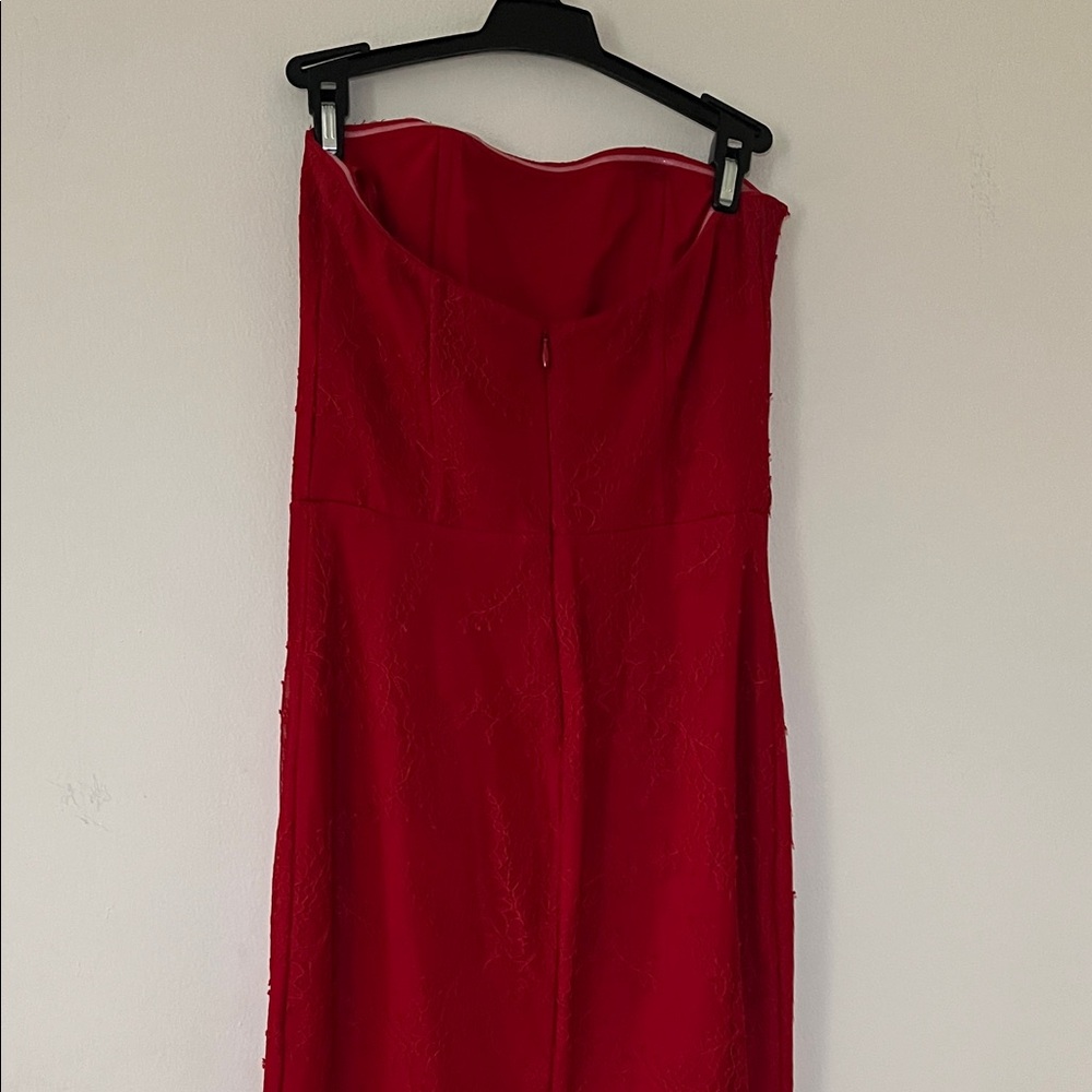 Michael Costello X Revolve Ericka Strapless Red Midi Dress - Picture 9 of 9
